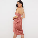 Knee Length Semi Formal Dresses for Wedding Women's Summer Slim Mini Dress Gown
