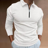 Polo Shirts Long-Sleeve Zipper Polo Shirt Men's T-shirt Top