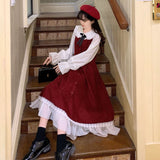Gothic Lolita Harajuku Style Clothing Retro Spaghetti Straps Dress All-Match Solid Color Shirt