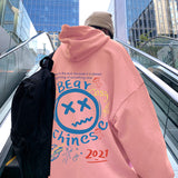 Smiley Face Hoodie Fall Hoodie Men's Loose