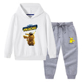 Children Pokemon Pikachu Hoodie & Pant Set Hooded Sweater Trousers Two-Piece Baby Cotton Sweater Set