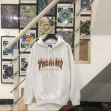 Thrasher Hoodie Flame American Style Loose Hooded Sweater for Men and Women Autumn and Winter