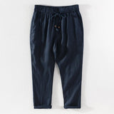 Linen Pants Straight Leg Pants Men's Clothing Breathable Casual Pants