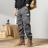 Men Cargo Pants Loose Sports Feet Men's Pants Autumn and Winter Pure Cotton