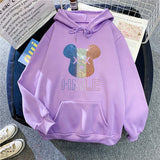 Slogan Graphic Hoodie Velvet Padded Hooded Sweatshirt Women's Coat