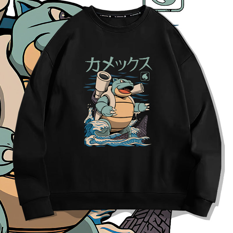 Men and Women Pokemon Pikachu Hoodie Pokémon Squirtle Crew Neck Pullover Sweatshirt