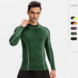 Moisture Wicking Shirts Men's Workout Long Sleeve High Elastic Tight Quick Drying Clothes Running Training Wear