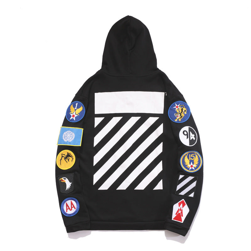 Off White Zipper Hoodie Off Embroidery Team Armband Zipper Cardigan Hoodie Coat
