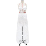 Women Lace Wedding Dress Summer Pure Color Temperament Printed Short Lace