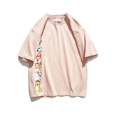 Summer Cartoon Dog Printed Short-Sleeved T-shirt Men's Trendy Pure Cotton Tee Loose Leisure All-Matching T-shirt
