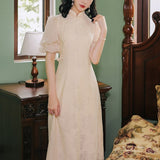 Women Cottagecore Dress Floral Cheongsam Summer Girl's Casual Dress