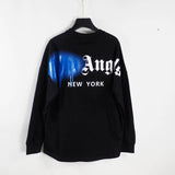 Palm Angels Casual Long Sleeve T-shirt Inkjet Printing High Street Loose Version