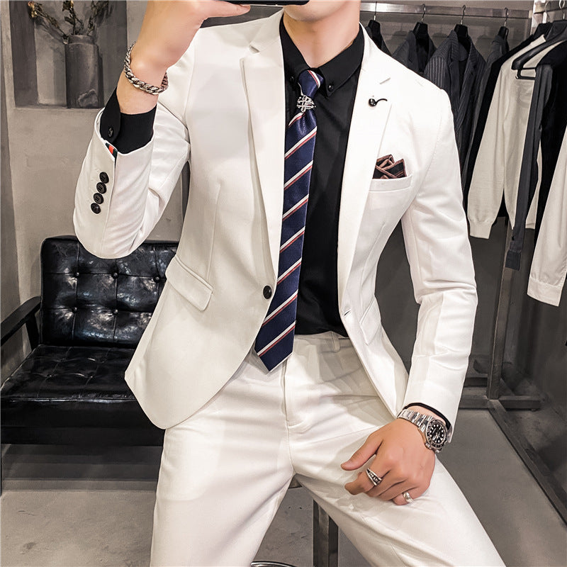 Seersucker Suit Slim Fit Two-Piece Suit Suit Men's Suit