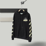 Off White Hoodie Arrow Plus Size Casual and Comfortable Cotton Women Clothing Owt