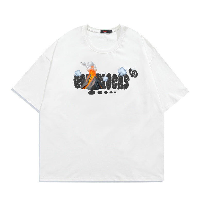 2022 Summer Man Outfits Graffiti Cartoon Printed Short Sleeve