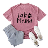 Boy Mama T Shirts Lab Mama Letter Print Short-Sleeve T-shirt