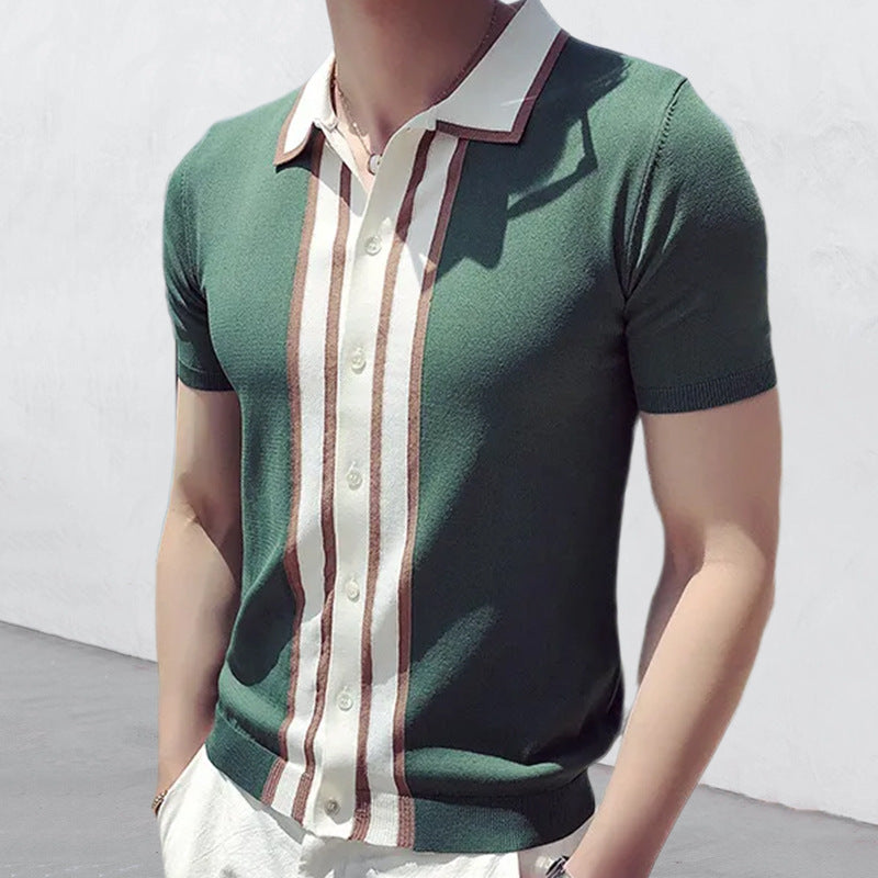 Polo Shirts Summer Polo Shirt Men's Short Sleeve Color Matching