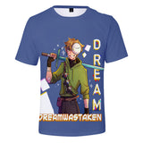 Dreamwastaken Novelty Hoodies Dream Merch Shirt 3D Short Sleeve T-shirt Casual Loose