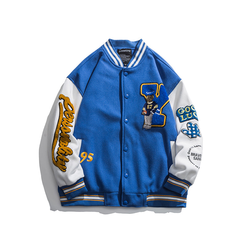 Letterman Jacket Outfit Senior Jackets Varsity Baseball Coat Ball Uniform Men's Autumn Jacket Men's Loose Casual