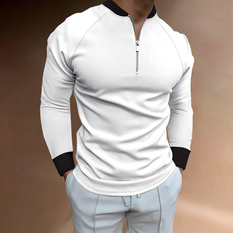 Polo Shirts Fall Men's Long Sleeve Crew Neck T-shirt Polo Shirt T-shirt
