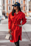 Beth Dutton Outfits Autumn and Winter Solid Color Lapel Trench Coat Fashion Single-Breasted Lace-up Long Coat