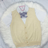 Gothic Lolita Harajuku Style Clothing Qiule Knitted Cardigan Solid Color Vest Thin