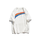 Unicorn Reflective T-shirt Men Loose Street Rainbow Short Sleeve Couple Colorful Laser Crew Neck T-shirt