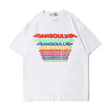 Men T Shirt Summer Casual Tops Letter Print Short-Sleeve T-shirt Men's Fashion Brand round Neck Half Sleeve Trendy Loose Pullover