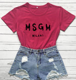 Msgn T Shirt MSGM Milano Letter Printing