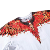 Marcelo Burlon T Shirt Fashion Brand Flame Wings Feather Short Sleeve T-shirt Men and Women Hip Hop Loose High Street Half Sleeve