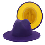 Walter White Fedora Two-Tone Woolen Hat Double-Sided Felt Hat Autumn and Winter Assorted Colors Retro