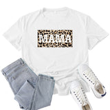 Boy Mama T Shirt Leopard Mama Pattern Printed T-shirt