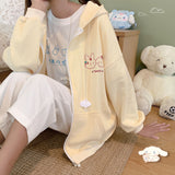 Gothic Lolita Harajuku Style Clothing Autumn Knitted Cute Girl Coat Cardigan Hooded Student