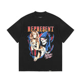 Present T Shirt Skull Beauty Printed Distressed round Neck T-shirt for Men