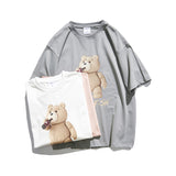Men's T-shirt Summer Cartoon Printed Short-Sleeved T-shirt Men's Loose Half-Sleeve Pure Cotton round Neck T