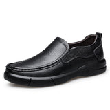 Loafers for Men First Layer Cowhide Men's Leather Shoes Soft Bottom Soft Surface Slip-on