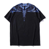 Marcelo Burlon T Shirt Feather Wings Printing Short Sleeve T-shirt Men and Women Couple Loose Harajuku Style Leisure Half Sleeve
