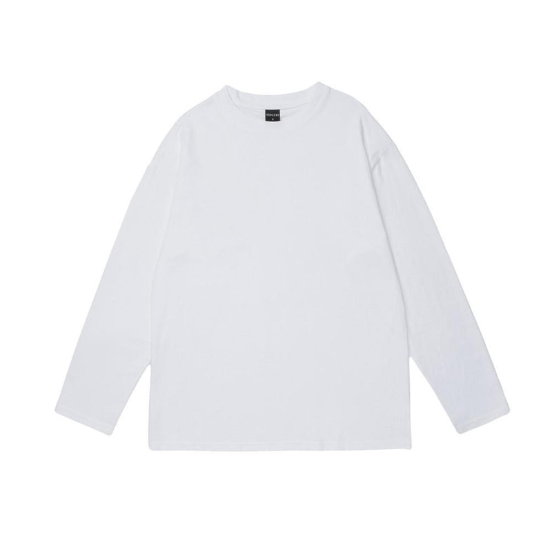 Men's T Shirt Summer Casual Tops Solid Color Long-Sleeved T-shirt Men's Base Shirt Street Fashion Loose Leisure Pullover T-shirt