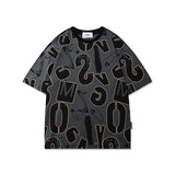Men's T-shirt Men's Letter Loose Oversize plus Size Hip Hop Short Sleeve