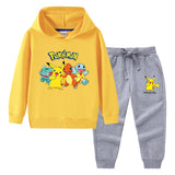 Children Pokemon Pikachu Hoodie & Pant Set Sweater Suit Cotton Trendy