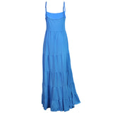 Women Bohemian Dress Loose Solid Color Suspender Dress