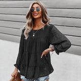 Beth Dutton Outfits Autumn and Winter round Neck Casual Shirt Long Sleeve T-shirt