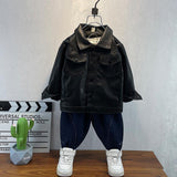 Toddler Boys Jackets Boys Leather Jacket Coat Spring and Autumn
