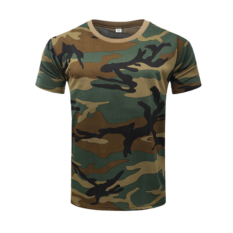 Woodland T Shirt round Neck Camouflage