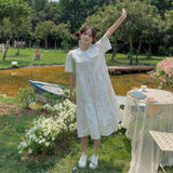Gothic Lolita Harajuku Style Clothing Embroidered Midi Short Sleeve Dress