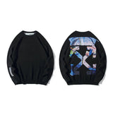 off white Sweatshirt Men's Casual and Comfortable Round Neck Knitted Sweater Unisex Owt