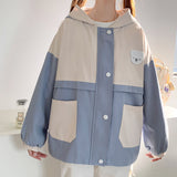 Gothic Lolita Harajuku Style Clothing Jacket Japanese Cute College Loose All-Match Hooded Jacket