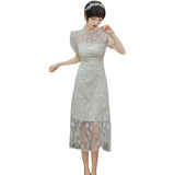 Women Cottagecore Dress Lace French Style Daily Wearable Elegant Dress Summer