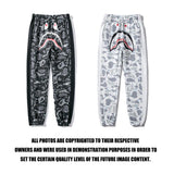 Shark Print Pant Shark Head Print Luminous Starry Sky Trousers Men's and Women's Casual Pants Sweatpants