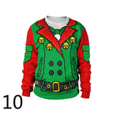 Ugly Christmas Sweater Spoof Sexy Navel Hair Printed round Neck Pullover Couple Sweater